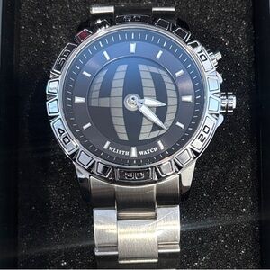 Silver and Black Men's Watch
